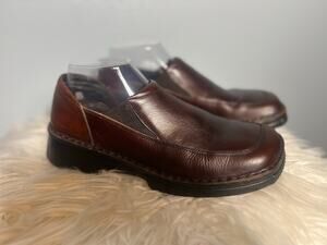 Naot Ginger Brown Leather Loafer Womens 10 Preppy Comfort Orthotic Arch Support